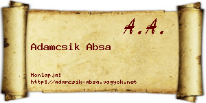 Adamcsik Absa névjegykártya